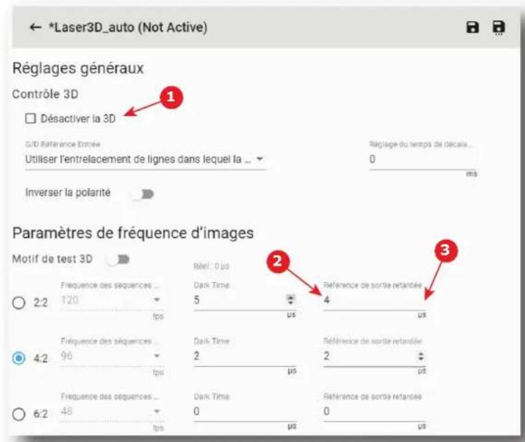 Barco XDM4K25 - Comment régler le décalage de réference - 1
