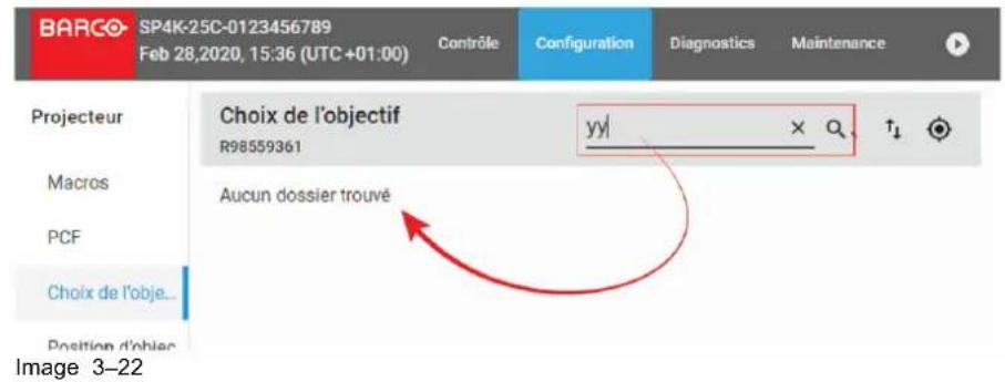 Barco XDM4K25 - Comment utiliser la recherche - 2