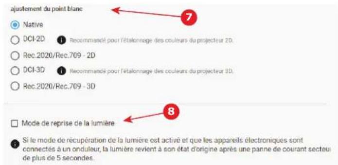Barco XDM4K25 - Comment configurer la puissance lumineuse - 3