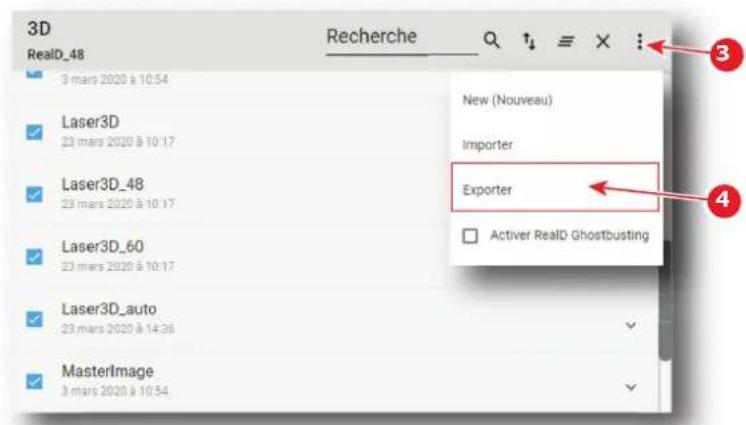 Barco XDM4K25 - Comment creator et exporter un package de sauvegarde de fichiers 3D - 2