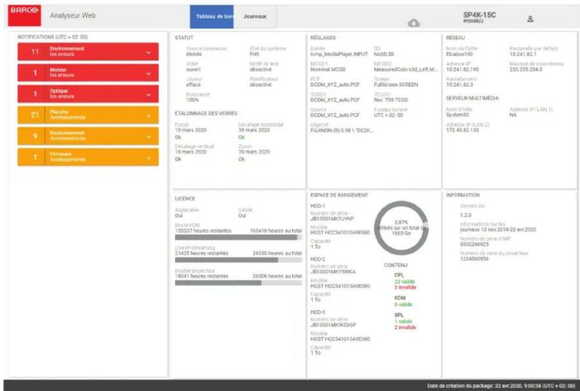 Barco XDM4K25 - Comment dire un package de diagnostic - 3