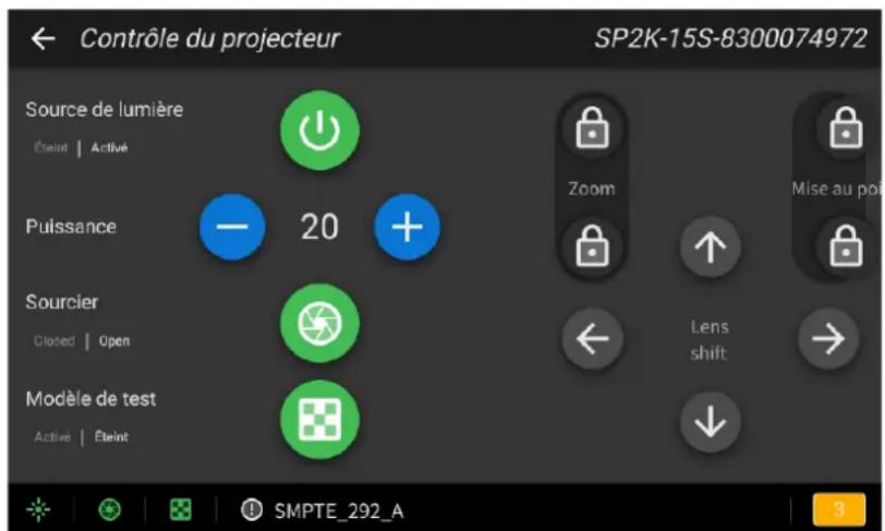 Barco XDM4K25 - Comment allumer le projecteur localement, à l'aide de l'écran tactile ? - 2