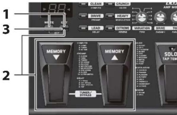 BOSS ME25 - Anpassen des Rauschfilters - 1