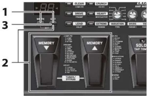 BOSS ME25 - Réglage du suppresseur de bruit - 1