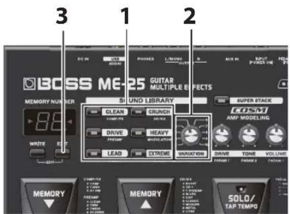 BOSS ME25 - Qu'est-ce que la sonothèque ? - 2