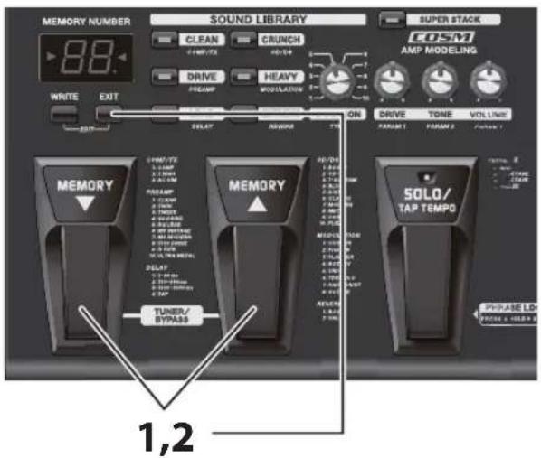 BOSS ME25 - De gitaar stemmen (Stemfunctie) - 1