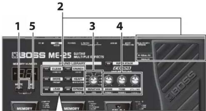 BOSS ME25 - Detaillierte Einstellungen für Effekte (Edit-Modus) - 1