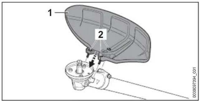 STIHL FS 461 CM - Montare e smontare il riparo e l'arresto - 1