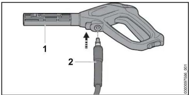 STIHL RE 80 - Attaching the spray gun - 1