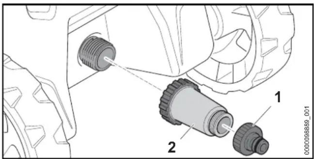 STIHL RE 80 - Waterfilter aansluiten - 1