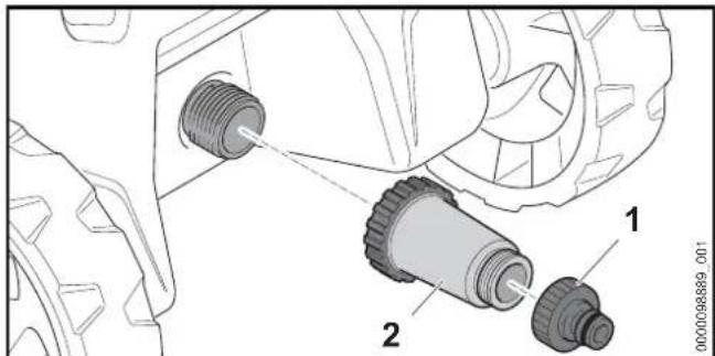 STIHL RE 80 - Connecting the water filter - 1