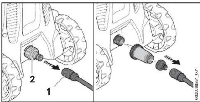 STIHL RE 80 - Débranchement du tuyau flexible d'eau - 1
