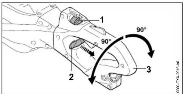 STIHL HSA 130 R - Bedieningshandgreep verdraaien - 1