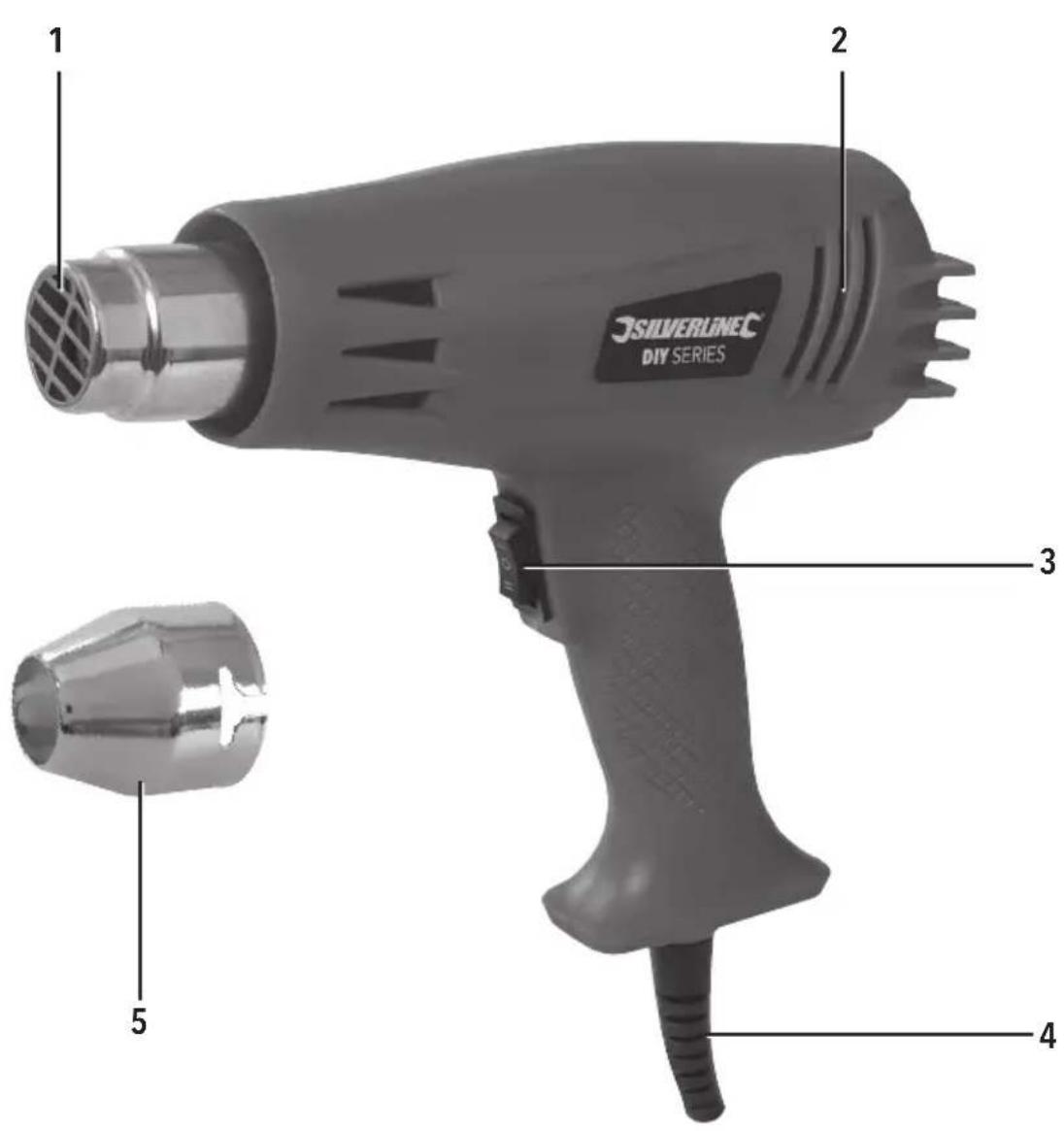 SILVERLINE 947560 - DIY 1500W Heat Gun 1500W - 4