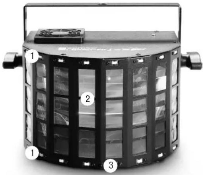 Cameo SuperFly XS - FRONT PANEL / VORDERSEITE / FACE AVANT / PANEL FRONTAL / PANEL PRZEDNI / PANNELLO FRONTALE - 1