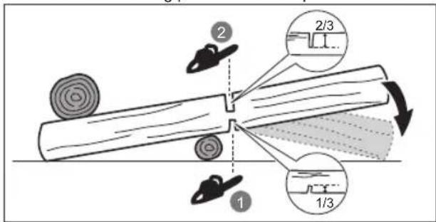 RYOBI RY18GSA - CORTAR TRANSVERSALMENTE UM TRONCO - 1