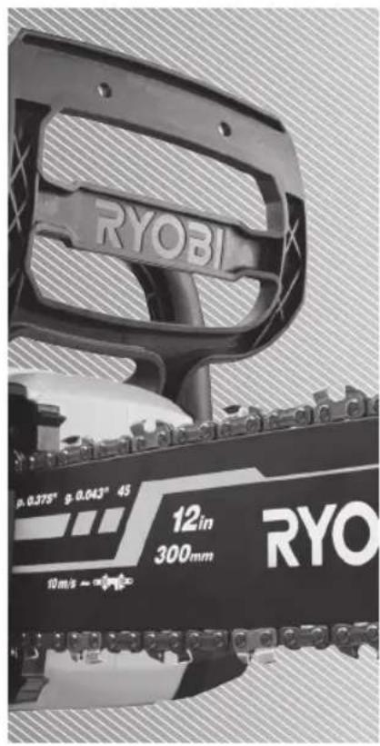 RYOBI p: 0.375° g: 0.043° 45 12in 300mm RYO 10m/s = 0.015