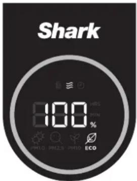 Shark 800 HRS MIN % PM1.0 PM2.5 PM1.0 ECO