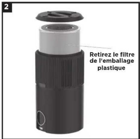 2 Retirez le filtre de l'emballage plastique