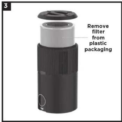 Remove filter from plastic packaging