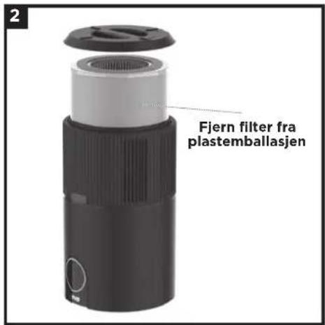 Fjern filter fra plastemballasjon
