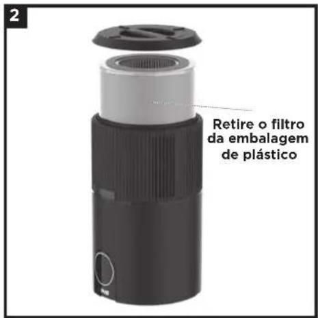 2 Retire o filtro da embalagem de plástico