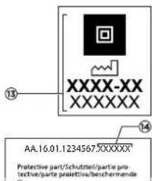 XXXX-XX XXXXXX 13 14 AA.16.01.1234567.XXXXXX* Protective part/Schutzne/partie protective/parte proiettiva/bescherrande