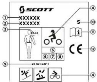 SCOTT XXXXXX XXXXXX 23-XX S 10 11 12 CE 9 EN 1621-2.2014
