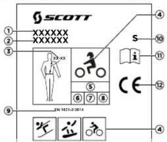 SCOTT AirFlex Pro Back Protector - PRODUKTINFORMATIONEN A. MARKIERUNGEN AN DEN PRODUKTEN - 1