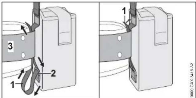 STIHL HSA 130 T - Attaching the "Belt bag AP with connecting cord" - 2