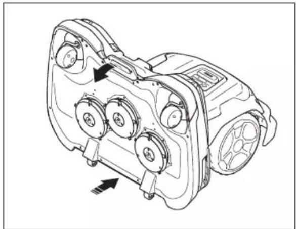 HUSQVARNA CEORA RZ 43M - Pour mettre le carter de coupe en position de coupe - 1