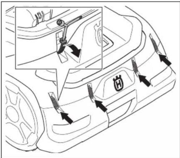 HUSQVARNA CEORA RZ 43M - Pour retirer la batterie - 3