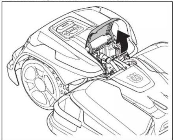 HUSQVARNA CEORA RZ 43M - Placement du carter de coupe en position d'entretien - 1