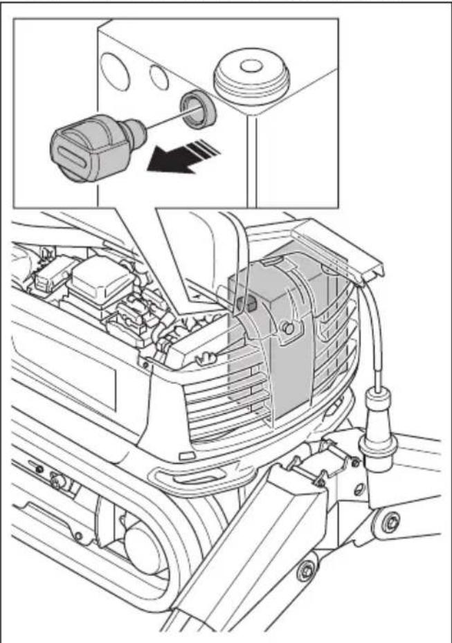 HUSQVARNA CEORA 544 EPOS - Relâchement de la pression hydraulique dans le circuit hydraulique (DXR 275, DXR 305, DXR 315) - 2