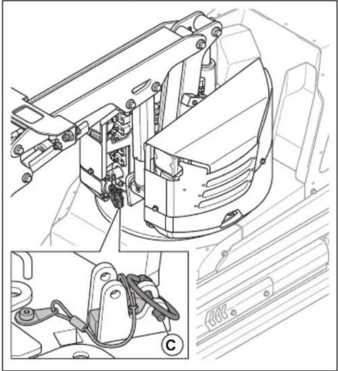 HUSQVARNA CEORA 544 EPOS - De draaivergrendeling controleren (DXR 95) - 2
