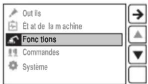 HUSQVARNA CEORA 544 EPOS - Menu « Fonctions » (DXR 145, DXR 275, DXR 305, DXR 315) - 1