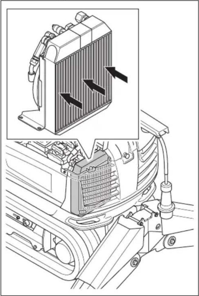 HUSQVARNA CEORA 544 EPOS - To clean the hydraulic oil cooler (DXR 275, DXR 305, DXR 315) - 2