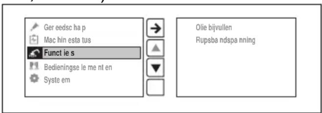 HUSQVARNA CEORA 544 EPOS - Menu "Functies" (DXR 145, DXR 275, DXR 305, DXR 315) - 1