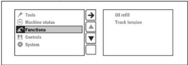 HUSQVARNA CEORA 546 EPOS - "Functions" menu (DXR 145, DXR 275, DXR 305, DXR 315) - 1