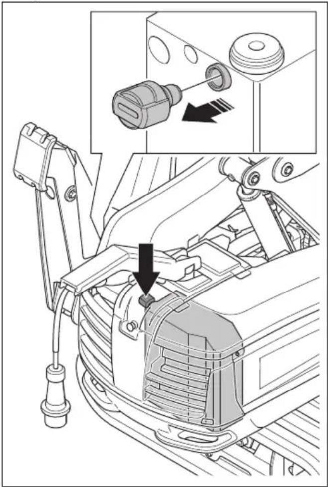 HUSQVARNA CEORA 546 EPOS - So lassen Sie das Hydrauliksystem ab (DXR 275, DXR 305, DXR 315) - 3