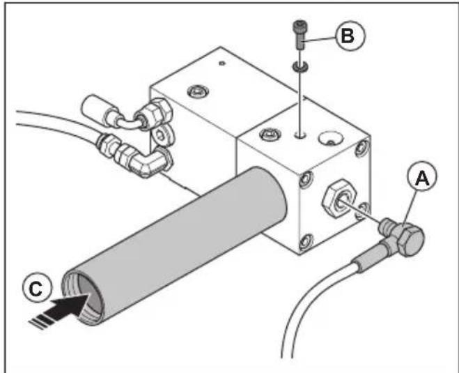 HUSQVARNA CEORA 546 EPOS - So entlüften Sie die Hydraulikhammer-Schmierfettpumpe (DXR 145, DXR 275, DXR 305, DXR 315) - 1