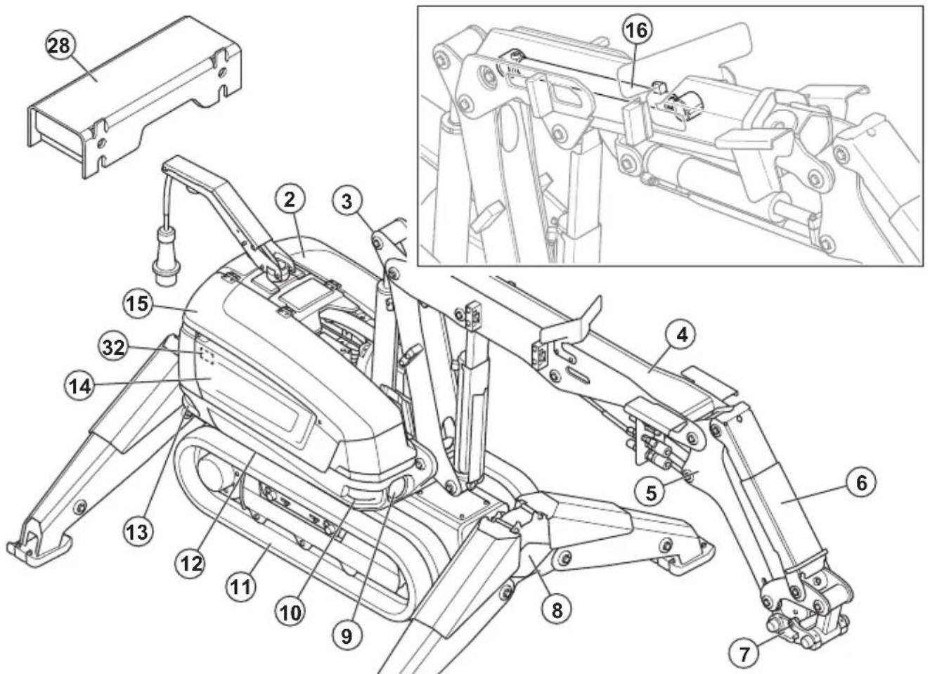 HUSQVARNA CEORA 546 EPOS - Geräteübersicht (DXR 275, DXR 305, DXR 315) - 1