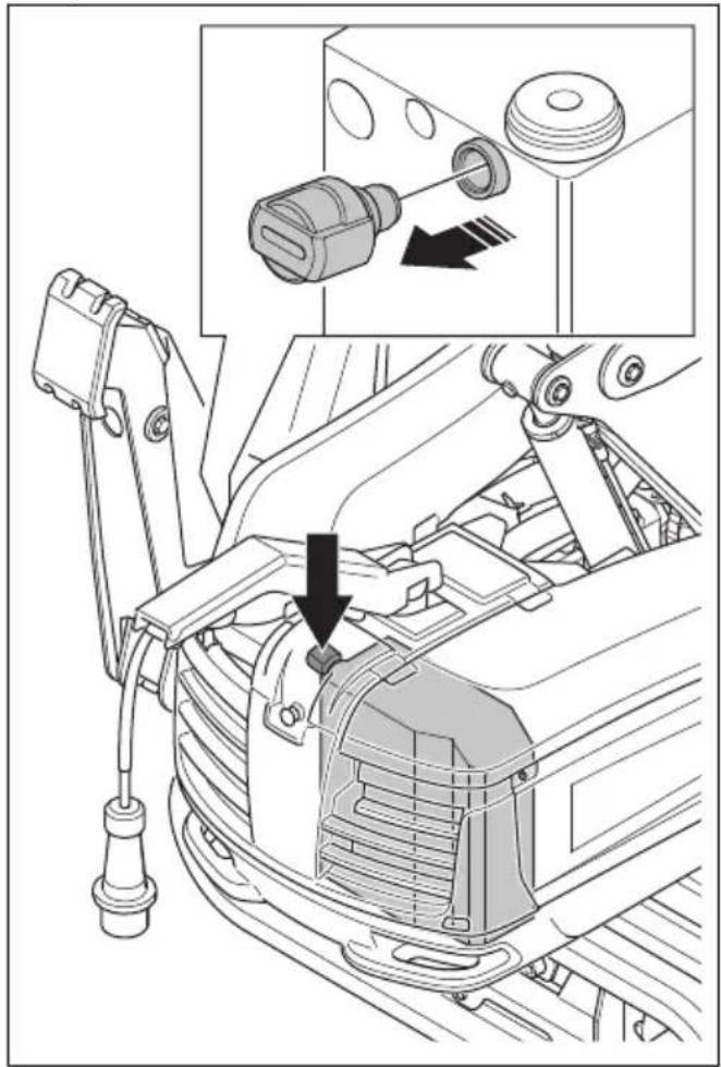 HUSQVARNA CEORA 546 EPOS - De hydraulische olie aftappen (DXR 275, DXR 305, DXR 315) - 3