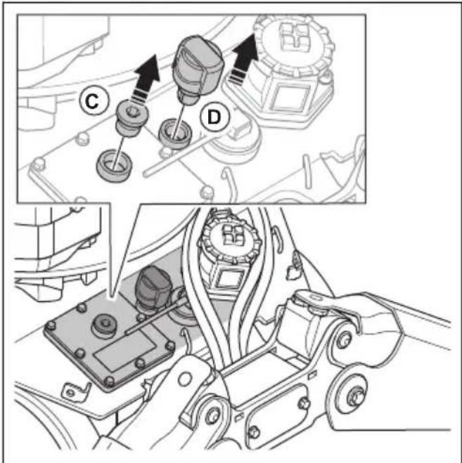 HUSQVARNA CEORA 546 EPOS - To fill the hydraulic oil (DXR 95) - 4