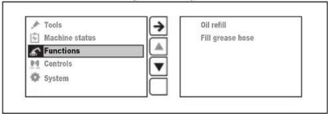 HUSQVARNA CEORA 546 EPOS - "Functions" menu (DXR 95) - 1