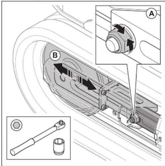HUSQVARNA CEORA 546 EPOS - To manually adjust the caterpillar tracks tension (DXR 95) - 2