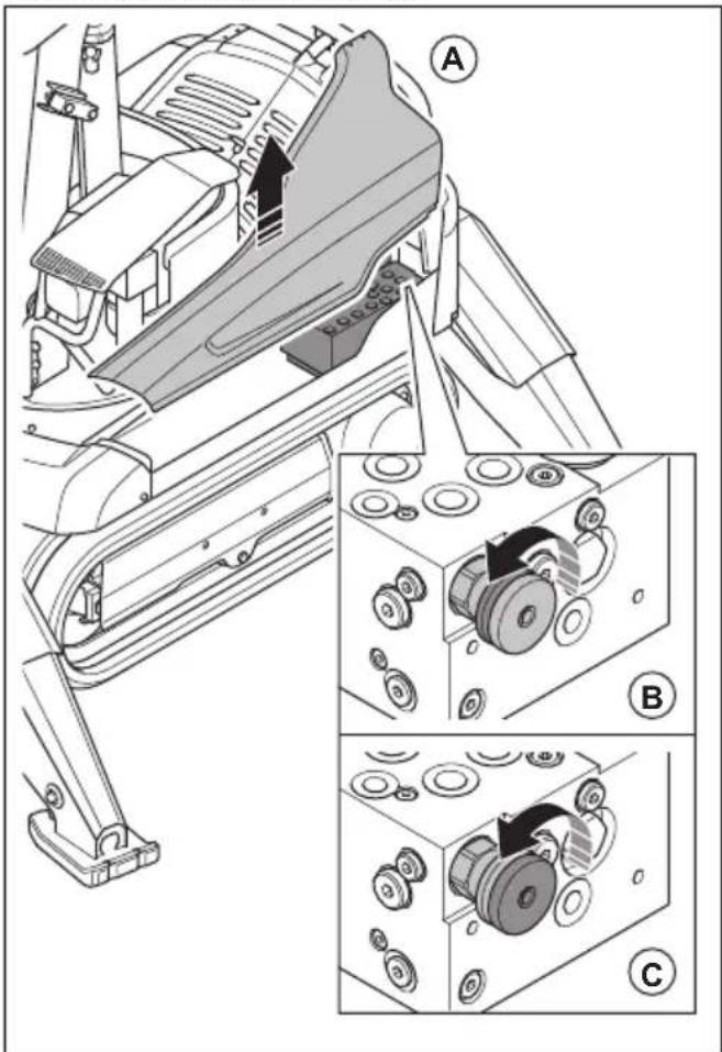 HUSQVARNA CEORA 546 EPOS - To clean the check valves for the caterpillar track tension (DXR 145) - 1
