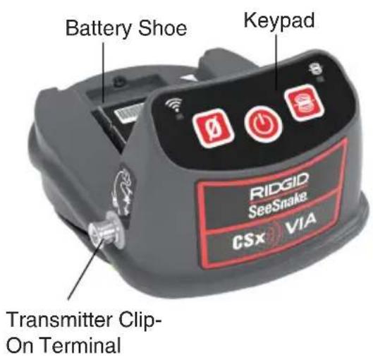 Battery Shoe Keypad RIDGID SeeSnake CSx VIA Transmitter Clip- On Terminal