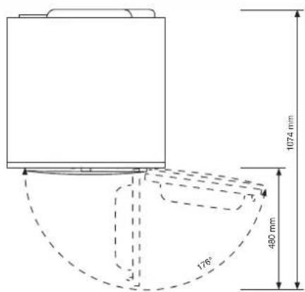 ASKO H408HDS - Ouverture du hublot du sèche-linge (vue de dessus) - 1
