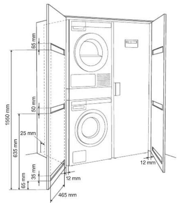 ASKO H408HDS - Exigences de ventilation pour les appareils de buanderie ASKO et leur encastrement dans un meuble - 1